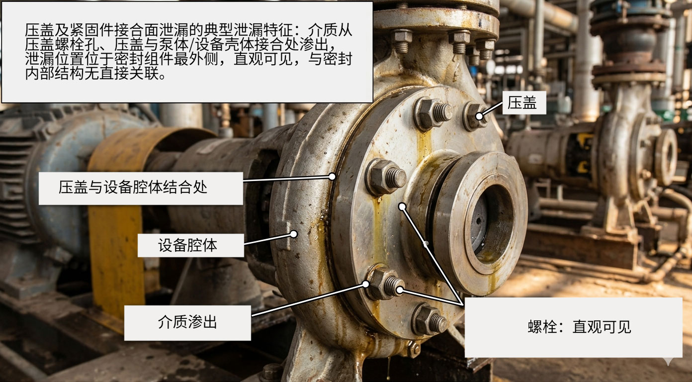 压盖及紧固件接合面泄漏